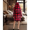 ADR Women's Short Robe, Plush Fleece Women's Robe, Hooded Bathrobe Woman - 4 of 4