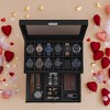 Elegant 12-Slot Watch Box, Lockable Case with Glass Lid, 2 Layers, 1 Drawer for Rings, Bracelets - Gift Idea in Synthetic Leather - 4 of 4