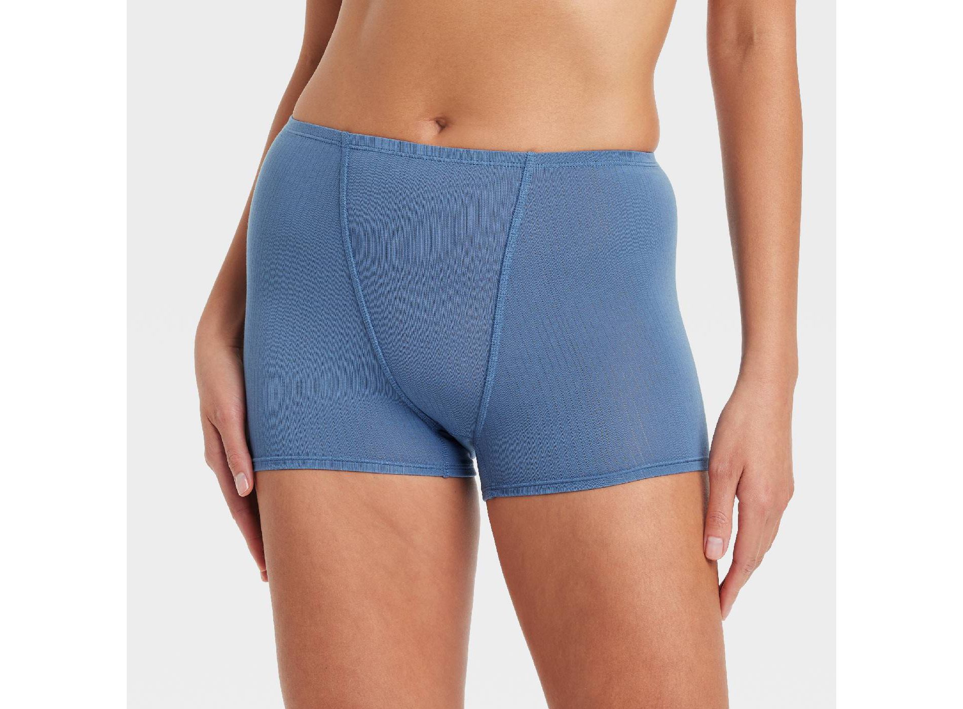 Women's Modal Blend Shortie Underwear - Auden™ Dark Blue XS: High Rise, Fold Over Waistband, Cotton Gusset