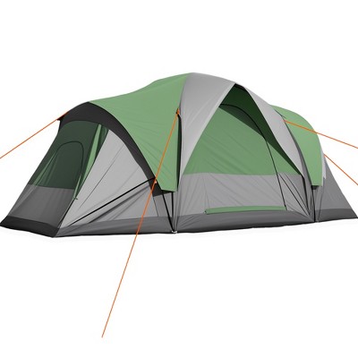 SUGIFT 5-6 Person Family Camping Tent, Waterproof 2-Room Dome Tent with Divider Curtain, Panoramic Windows & Carry Bag