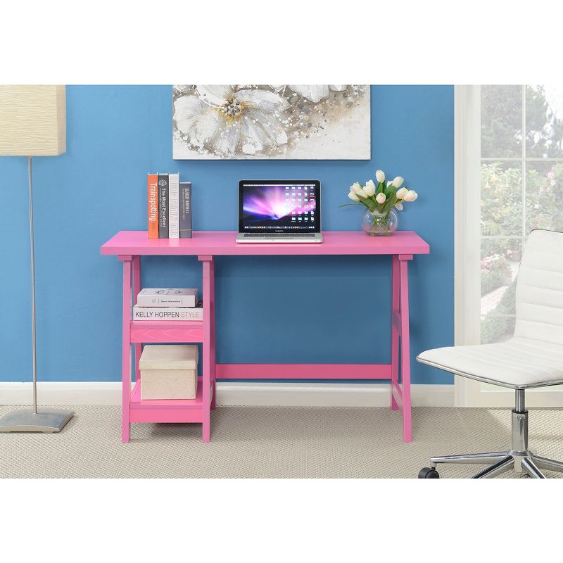 Breighton Home Trinity Trestle Style Desk with Built-In Shelves, 4 of 13