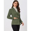 INSPIRE CHIC Women's Faux Suede Belted Lapel Single Breasted Work Outwear Blazer - 3 of 4