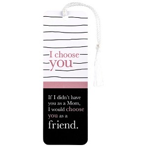 Dicksons BKMTL-495 I Choose You Mom Black and White 2 x 6 Paper and Tassel Encouraging Tassel Bookmark, Pack of 12 - 1 of 2