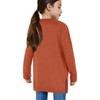 BLUEMING Girls Solid Color Knit Cardigan Long Sleeve Button Front Sweater with Pockets Adorable Loose Fit Kids Outerwear - 2 of 2