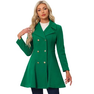 INSPIRE CHIC Women's Winter Long Lapel Collar Double Breast Coats - 1 of 4