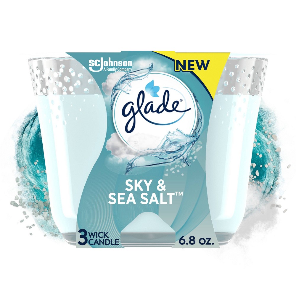 Glade 3 Wick Candle - Sky & Sea Salt - 6.8oz 3 Count 