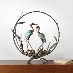 SPI Home Heron Romantic Sculpture – Elegant Bronze Finish Coastal Bird Statue, 26.5" Tall Metal Garden or Indoor Accent - 1 of 4