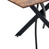 HomeRoots 47" Brown and Black Wood and Metal Cross Leg Base Dining Table - 4 of 4