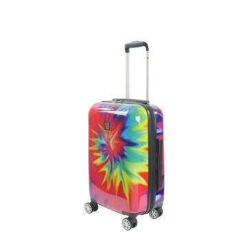 FUL Tie-dye Swirl 20 Inch Expandable Spinner Rolling Luggage Suitcase, ABS Hard Case, Upright, Tie-dye