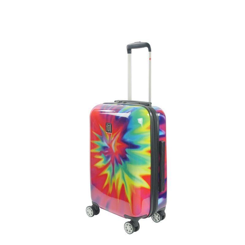 FUL Tie-dye Swirl 20 Inch Expandable Spinner Rolling Luggage Suitcase, ABS Hard Case, Upright, Tie-dye, 1 of 6