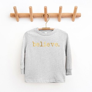 The Juniper Shop Believe Puff Print Toddler Long Sleeve Tee - 1 of 3