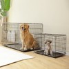 Lirago 36-Inch Black Dog Crate with Double Doors - Foldable Metal Pet Cage Featuring Divider Panel and Removable Tray - 3 of 4