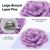 Unique Bargains Handmade Dainty Satin Fabric Big Peony Rose Flower Brooches Hair Clips 1 Pc - 2 of 4