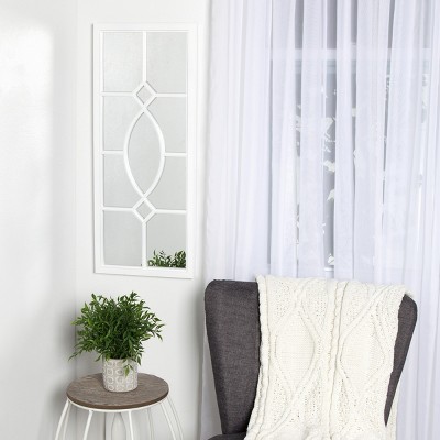 Cassat Full-Length White Windowpane Wall Accent Mirror