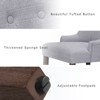 Set of 2 Wingback Upholstered Dining Chairs with Tufted Back and Wood Legs, Fabric Side Chairs for Kitchen or Living Room - 4 of 4