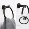 Itopfox 2 Piece Matte Black Stainless Steel Bathroom Hardware Set Towel Ring and Toilet Paper Holder Wall Mounted Rustproof - 3 of 4