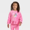 Toddler Girls' 2pc Bluey Bingo Ribbed Velour Top and Pants Set - Pink - 3 of 4