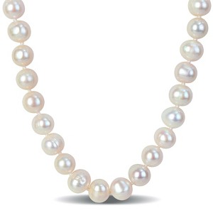 EVERLY JEWELRY | Brass 8-9mm Cultured Freshwater Pearl Necklace, 18 inc - 1 of 4
