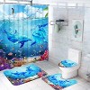 LunaLulinlk Waterproof Fabric Shower Curtain with 12 Hooks and Toilet Rugs - 2 of 4