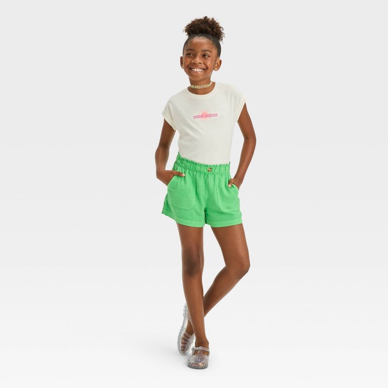Girls&#39; Pull-On Paper Bag Waist Woven Shorts - Cat &#38; Jack&#8482;, 4 of 5