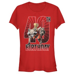 Junior's Marvel Rocket and Baby Groot 40th Birthday T-Shirt - 1 of 4