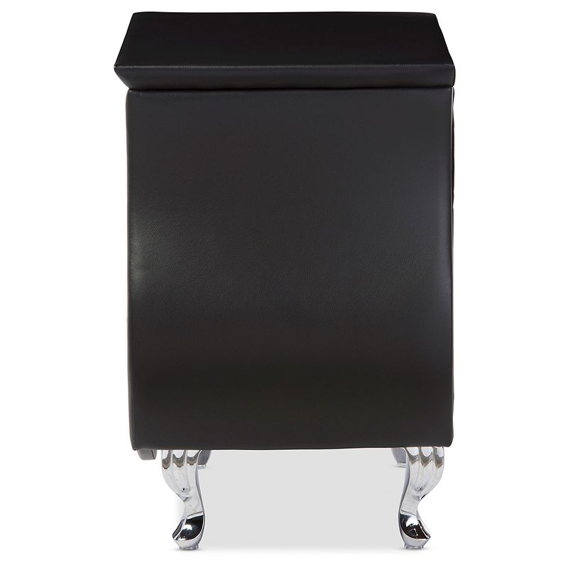 Erin Modern And Contemporary Faux Leather Upholstered Nightstand - Baxton Studio, 4 of 6
