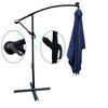 Outdoor Patio Umbrella, Waterproof 6 Ribs Umbrella with Crank and Cross Base for Garden Deck Backyard Pool Shade Outside Deck Swimming Pool - 4 of 4