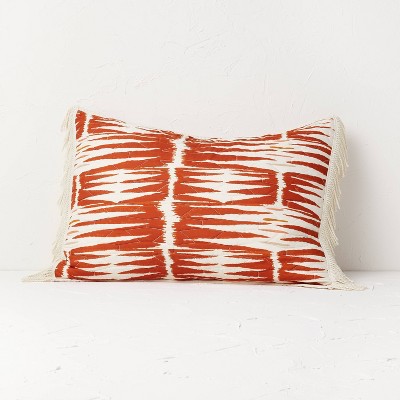 Standard Printed with Fringe Groove Print Quilt Sham White/Burnt Orange - Opalhouse™ designed with Jungalow™
