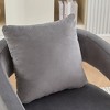 Hrinhom 26.4" W Modern Accent Chair,Upholstered Velvet Reading Chair with Metal Legs and Pillows-BEIGE - 4 of 4