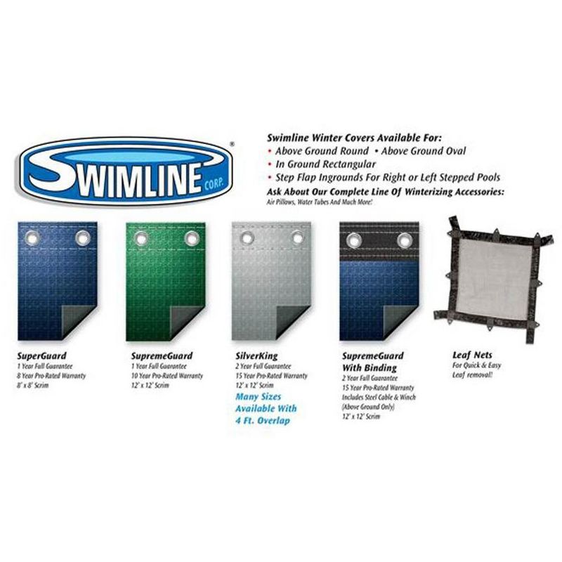 Swimline CO82545R SuperGuard 20 x 40 Foot Winter Rectangular In-Ground Swimming Pool Cover, Dark Blue (Pool Cover Only), 4 of 7