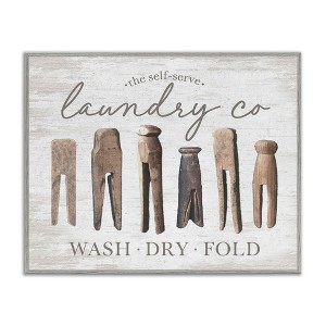 Stupell Industries Rustic Laundry Clothespins, 20" x 16" - 1 of 4
