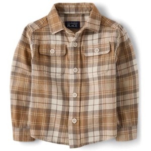 The Children's Place Toddler Boys Long Sleeve Plaid Flannel Button Up Shirt - 1 of 3