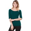 INSPIRE CHIC Women's Half Sleeves Scoop Neck Fitted Layering Soft T-Shirt - 3 of 4