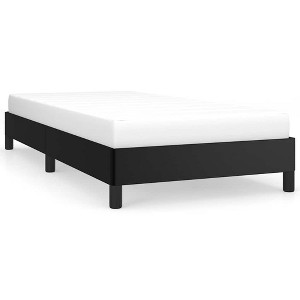 vidaXL Twin XL Bed Frame, Faux Leather Upholstered Platform Bed Frame, Black, No Mattress - 1 of 4