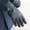 Isotoner Men's Belted Faux Leather Gloves - Black - 4 of 4
