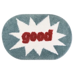 Unique Bargains Funny Letters and Irregular Pattern Non-Slip Absorbent Bathroom Mat - 1 of 4