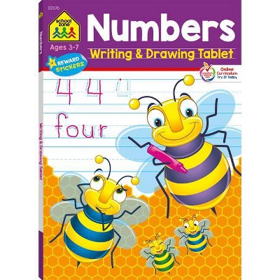 School Zone Numbers Writing & Drawing Tablet Workbook - (Writing Tablet) (Paperback)