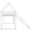 Sapphtopaz High House Bunk Bed with Guardrails, Simple Bed Frame with Ladder or Slide for Bedroom and Dormitory - 2 of 4