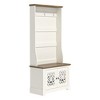 Galano Calidia Ivory with Knotty Oak Hall Tree with Bench and Shoe Storage - 3 of 4