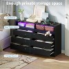 6 Drawer Dresser, White LED Dresser with Charging Station, Anchors to Wall, 6-Color Adjustable Light Strip, Suitable for Bedroom, Living Room - 3 of 4