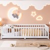 NicBex Twin/Full/Queen Kids Platform Bed Frame with Safety Guardrails & Detachable Door,Modern Floor Bed for Bedroom,Kids Room - 3 of 4