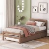 Streamdale Modern Design Wooden Twin Size Platform Bed Frame with Trundle for Walnut Color - 3 of 4