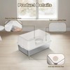 Cat Litter Box Stainless Steel, High Sides Cat Litter Box Metal Litter Tray, Anti-Splash Deepened Semi-Enclosed Large Cats Toilet - 3 of 4