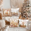 Christmas Throw Pillow Covers 18x18 Set of 4, Gingerbread Man House Pillow Cover, Brown - 2 of 4