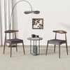 ORRD Set of 2 Rubberwood Dining Chairs with Ergonomic Backrest & Comfort Cushions, Walnut+Charcoal - 2 of 4