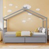 Twin Size Wooden House Bed with Two Drawers for Kids or Teens Bedroom - 2 of 4