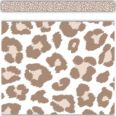 Teacher Created Resources Blush Leopard Print Straight Border Trim, 35 Feet (Pack of 6)