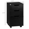 NicBex 3 Drawer Mobile File Cabinet with Casters,Office Cabinet with Grooved Handle Design,Modern Storage Cabinet,Filing Cabinet for Home Office - 3 of 4