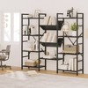 Whizmax Bookcases and Bookshelves Triple Wide 4 Tiers Industrial Bookshelf, Etagere Bookshelf Open Display Shelves for Living Room Bedroom Home Office - 3 of 4
