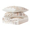 3pc King Mia Tufted Texture Neutral Duvet Cover Set Tan - Brooklyn Loom: 300 Thread Count, Polyester, Button Closure - 3 of 4
